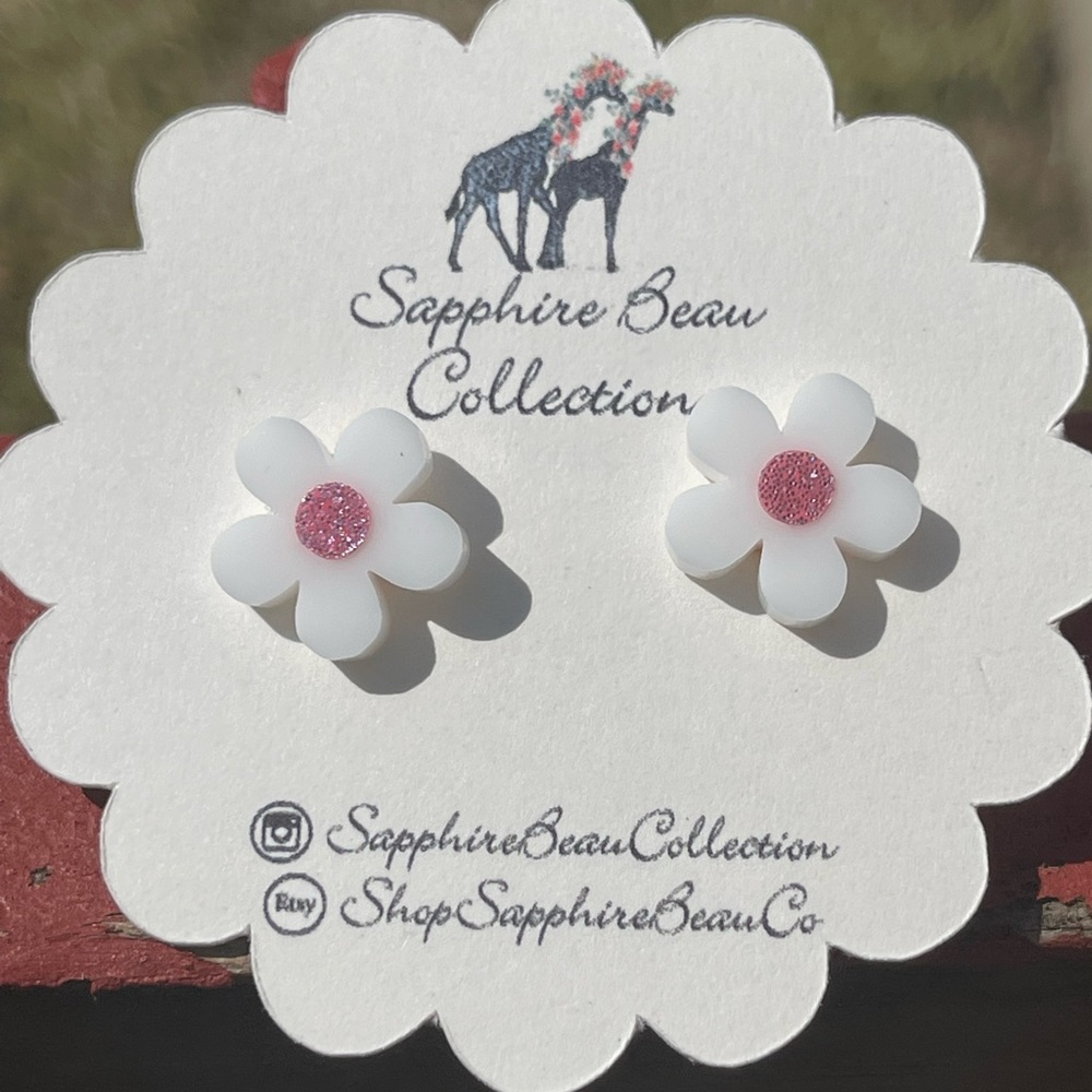 Milky White Flower Earrings